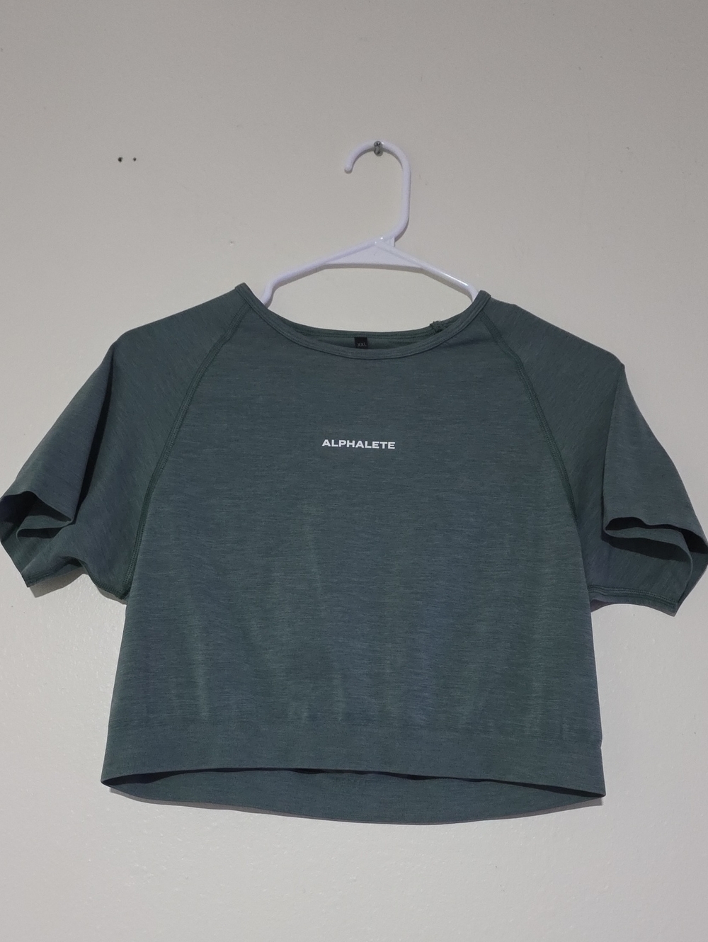 Alphalete Cropped Tee in Slate Green Heather